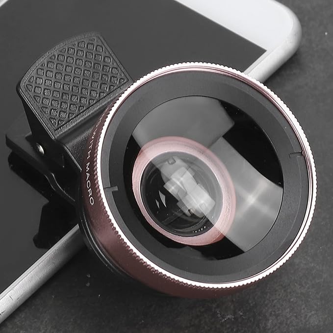 Professional Phone Camera Lens 12.5X Macro Lens and 0.45X Super Wide Angle Lens for Android & iOS Smartphone, Universal Design 2 in 1 Phone Lens Kit