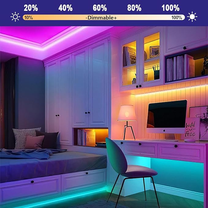 OMIKA 6.6FT 1152LEDs RGB COB LED Strip Lights Battery Powered, Remote Control Dimmable Color Changing Battery LED Strip Lights Cuttable Flexible for Outdoor Indoor Decoration