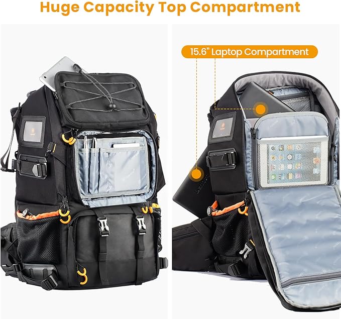 TARION 27L Extra Large Camera Backpack - 2 in 1 Professional Camera Bags for Photographers with 15.6" Laptop Compartment & Waterproof Raincover & Tripod Holder (PB01)