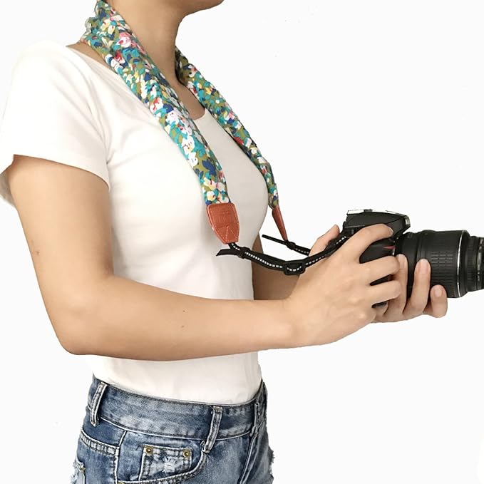 Alled Camera Neck Shoulder Belt Strap, Chevron Scarf Vintage Print Soft Coloful Camera Straps for Women/Men for DSLR/SLR/Nikon/Canon/Sony/Olympus/Samsung/Pentax ETC