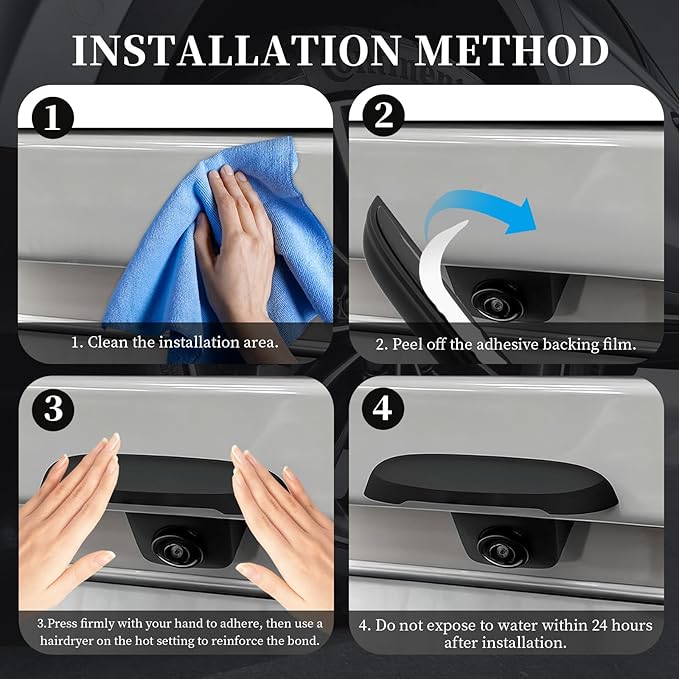 Silicone Car Backup Camera Rain Shield,Soft Wider Backup Camera Rain Cover for Providing Clear Reversing Image,Universal Self-Adhesive Reverse Cameras Rains Cover Car Accessories (Small)