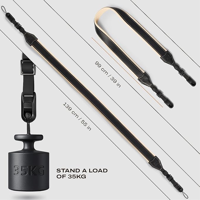 C Coiro Classic Leather Camera Strap with Quick Release, Sling Neck DSLR SLR Camera Shoulder Strap for Photographers