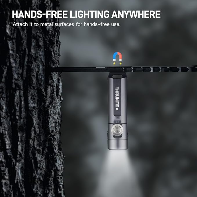 ThruNite Ti Keychain Flashlight, Compact USB-C Rechargeable Battery Mini Flash Light, Bright 650 Lumens LED Keyring Portable Light, Small EDC Pocket Torch Light for Camping, Everyday Carry