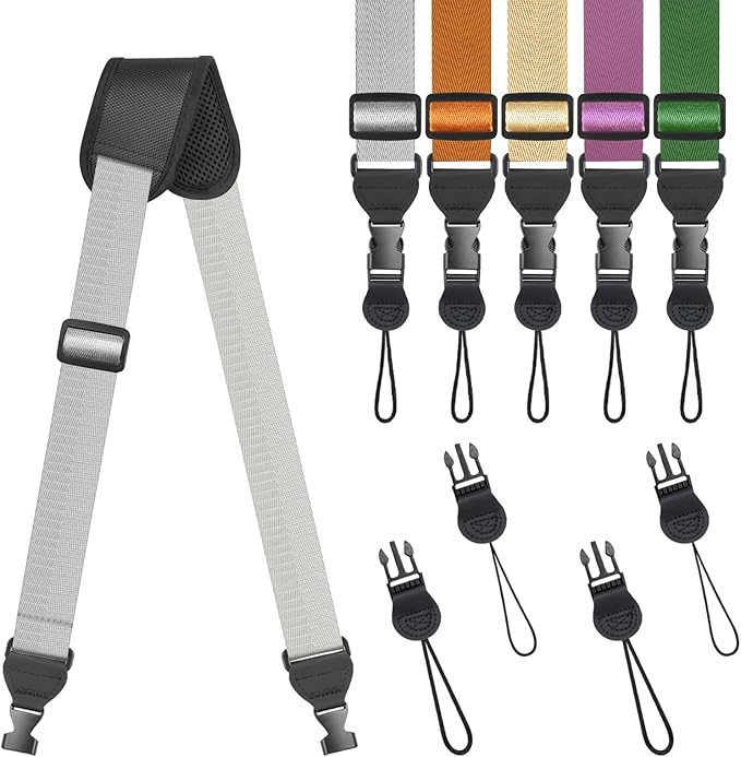 Universal Shoulder Strap, Sandwich Mesh Padded Neck Lanyard, Replacement Comfortable Bag Strap for Camera, Cellphone Tablet,iPad, Laptop, Luggage Bag, Binocular(Dark gray)