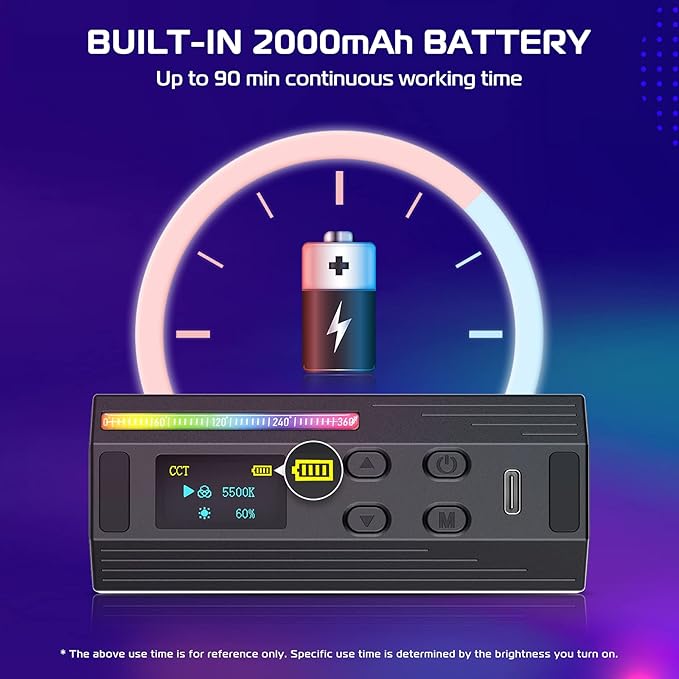 ULANZI Magnetic Light Wand, 360° Full Color RGB LED Video Light for Photography, 2000mAh Rechargeable Mini Light Stick for Video Shooting, 2500-9000K Handheld Tube Light for Vlog TikTok YouTube