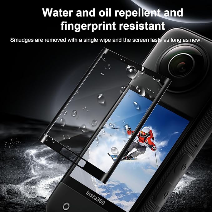 Screen Protector for Insta360 X5 Accessories (2 Pack), Tempered Glass LCD Display Film Screen Protective Cover for Insta 360 X5, Ultra Thin High Definition Full Coverage Anti-Scratch