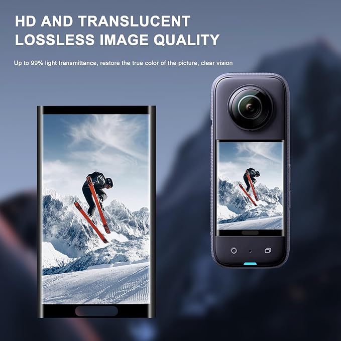 FitStill LCD Film Screen Protector Compatible with Insta 360X5,Tempered Glass Screen Cover for Insta 360 X5/X4 Action Camera Accessories,Ultra HD,9H Hardness,Scratch Resistant