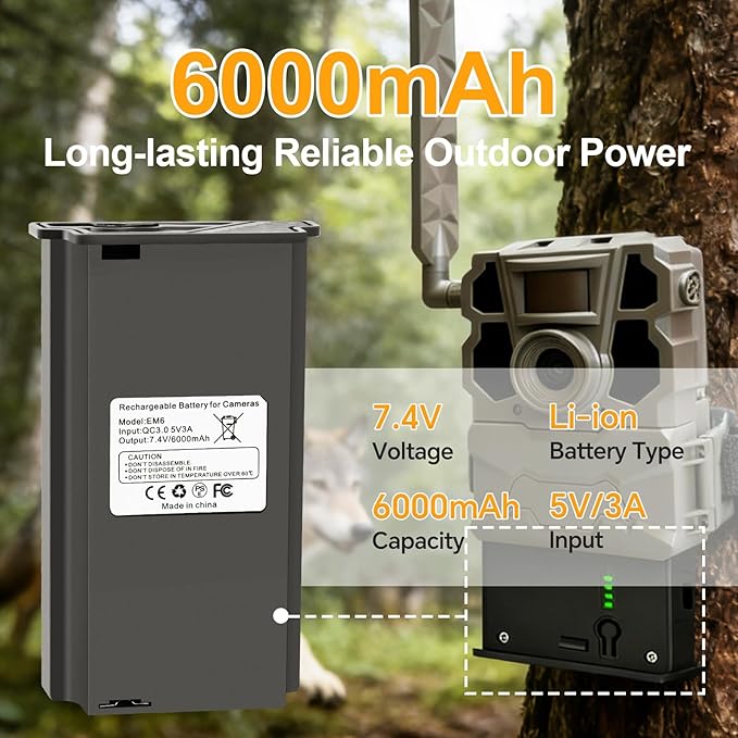 ANTIEE 2Pack Reveal Lithium Battery Pack Compatible with Tactacam Reveal Hunting Camera X, X Pro, Pro 3.0, X Gen 2.0 3.0, XB, SK Rechargeable Trail Camera Battery (Include Type-C Cable)