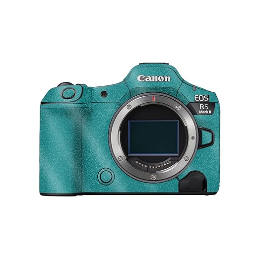 Glossy Glitter Camera Skin Compatible with Canon EOS R5 Mark II (2023) - Solid Teal - Premium 3M Vinyl Protective Wrap Decal Cover - Easy to Apply | Crafted in The USA by MightySkins