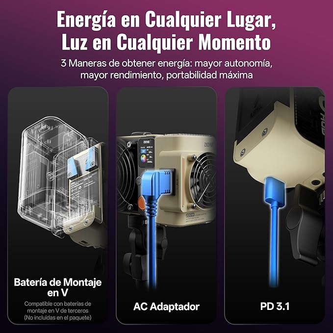 ZHIYUN MOLUS X200 RGB Standard 200W Video Light [Official] Handheld Continuou Output Light Portable Professional Photography Lighting Bowens Mount 2500K~10000K CRI≥95 TLCI≥97 Only 830g (No Battery
