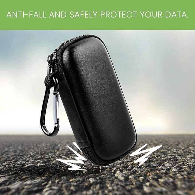 USB Flash Drive Case, SD Card Holder Compatible with Thumb Drive, Memory Cards, SDXC SDHC Storage Bag, Electronic Accessories Organizer for SanDisk for Samsung for Inland (Black)
