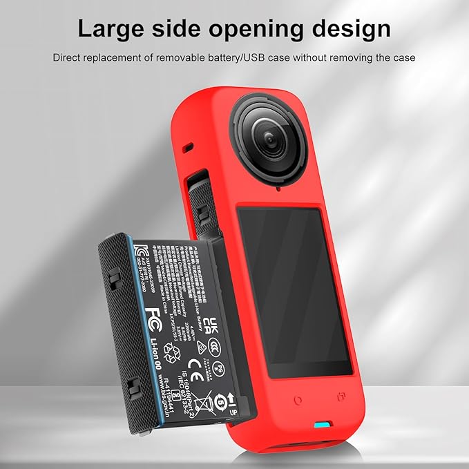 PULUZ Silicone Protective Case for Insta360 X4 with Lens Cap, Soft Camera Protective Cover and Standard Lens Guard for Insta 360 X4 Accessories(Red)