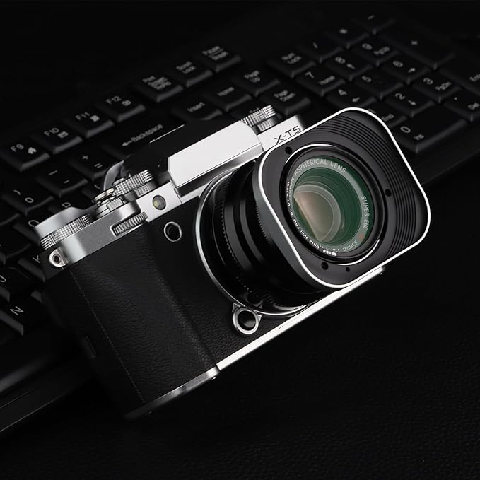 Haoge LH-X35S Bayonet Square Metal Lens Hood for Fujifilm Fuji Fujinon XF 35mm F2 R WR XF35mmF2, XF 23mm f2 R WR XF23mmF2 and XC 35mm F2 XC35mmF2 Lens Replace LH-XF35-2 Silver
