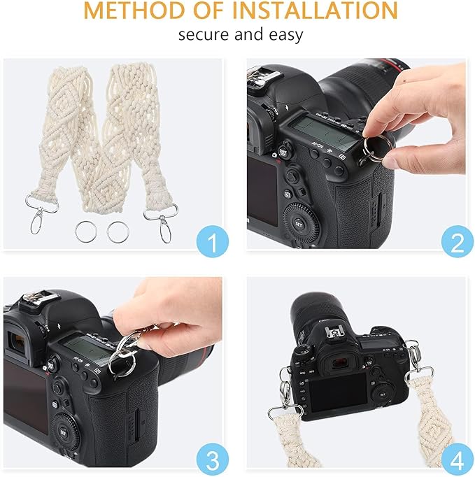 Weewooday Camera Strap for Photographers Cotton Woven Universal Neck Shoulder Camera Strap for DSLR SLR(31.5 x 1.5 Inches,White)