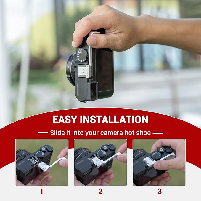 D-LUX8 DLUX8 Thumb Up Grip, Aluminum Alloy Thumb Grip for Leica D-LUX8, with Hot Shoe Cover Protector Thumb Rest Support Holder, Not Affect The Use of D-LUX8 Camera Buttons, D-LUX 8 Accessories-Silver