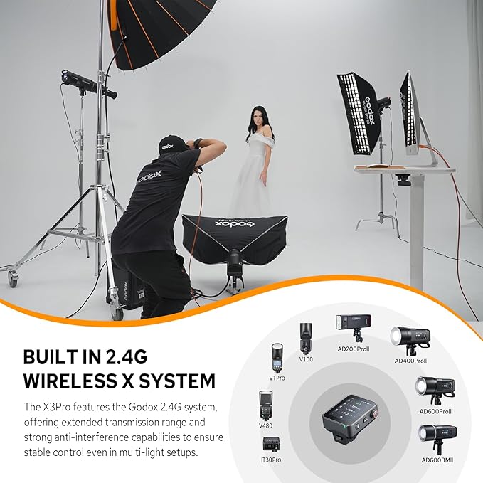 Godox X3 Pro S X3Pro-S Flash Trigger for Sony, 2.4" Touchscreen, 1/8000s HSS TTL TCM, USB-C Charge, 30-Day Battery Life, GODOX X3PRO X3Pro S X3ProS Touchscreen Wireless Flash Trigger Transmitter