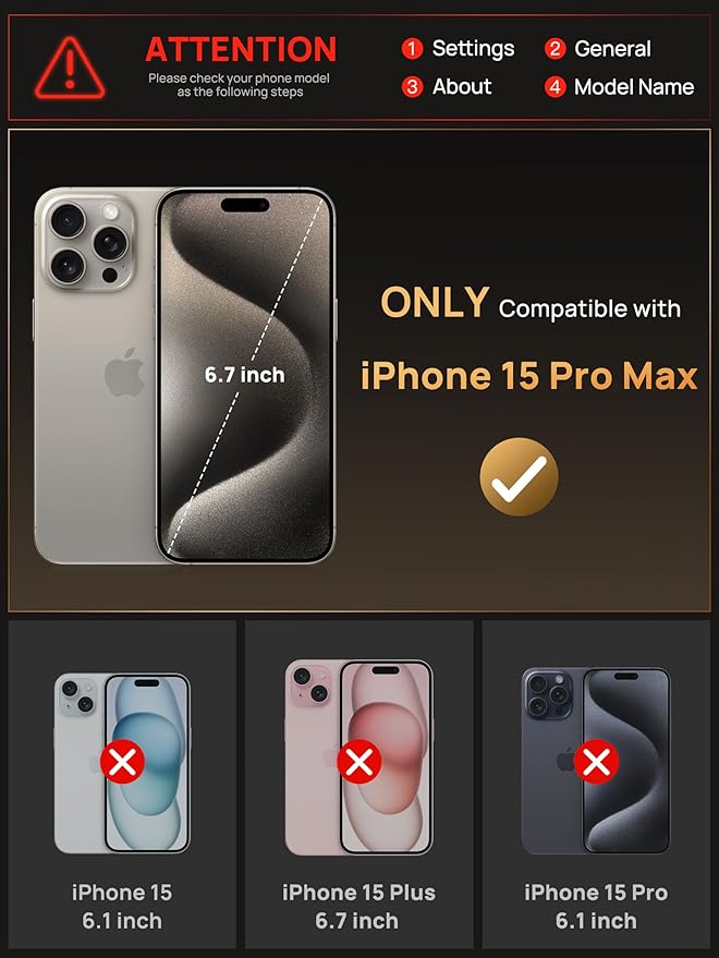 Vihibii for iPhone 15 Pro Max Wallet Case with Card Holder (4 Cards) & Slide Lens Cover & Stand, Shockproof Rugged Hard Back & Raised Edges Protection Case for iPhone 15 Pro Max, 5G 6.7", Light Purple