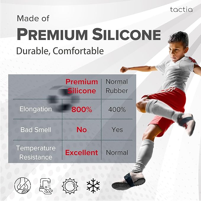 Tactia Soccer Lace Bands Youth – Premium Silicone – Lace Cover for Soccer Cleats, Soccer Shoe Lace Bands (1 Pair)