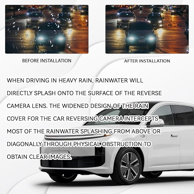 Rear View Backup Camera Cover Anti-Rain Rear View Camera Protective Cover Sticker, Waterproof Silicone Shield for Rearview Reversing Cameras Car Modification Automotive Exterior Accessories(Black