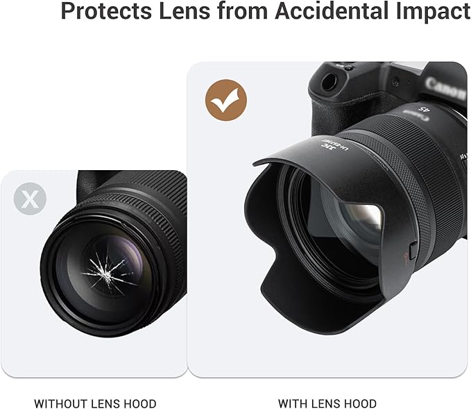 JJC ES-73B Tulip Flower Reversible Lens Hood Shade Protector for Canon RF45mm RF 45mm F/1.2 STM Replaces Canon ES73B, Compatible with 67mm Filters & Lens Caps, No Vignetting