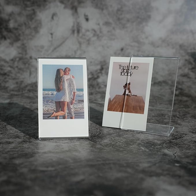 iFreak 2x3 Small Acrylic Polaroid Photo Frame,Clear Mini Picture Holder for Instax Fujifilm 12/40/EVO Instant Mini 3 inch Film,Home & Office Desk Memory Display. (6 Pack, 2.1X3.4)