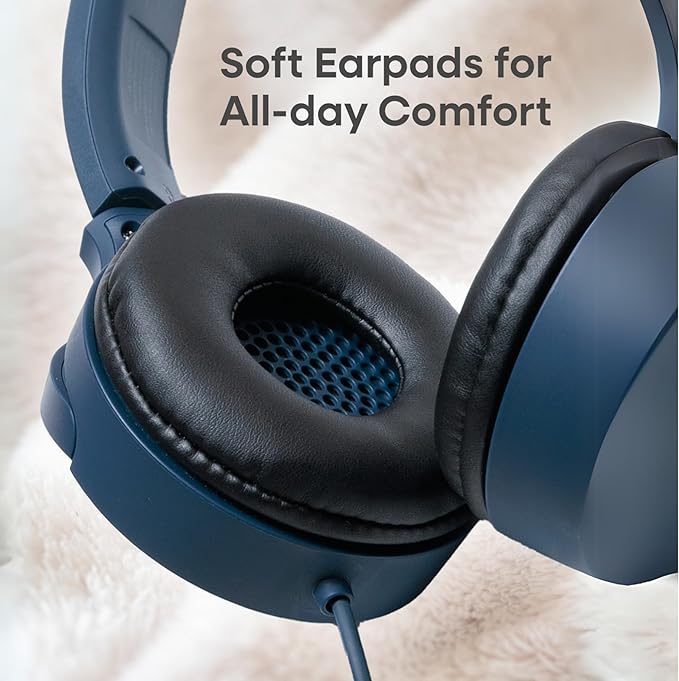 JVC USB-C Wired On-Ear Headphones with Mic – Comfortable All-Day Wear, Clear Calls, Rich Sound – Foldable & Lightweight – Tangle-Free Single-Sided Cable – Great for Gaming & Work from Home