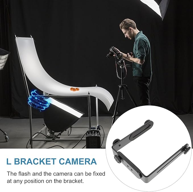 Toddmomy Dual Metal Camera Holder Bracket Flash Light Mount for DSLR Camcorder Video Recording with Detachable Connectors and Construction
