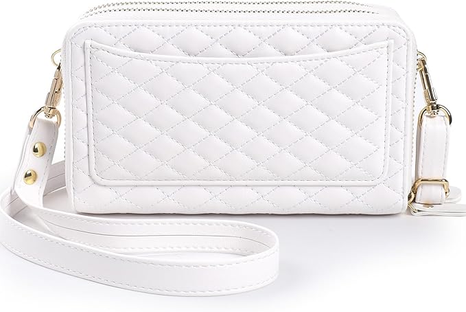 Harryshell Compatible with Samsung Galaxy S26 Plus Case Wallet Multi Zipper Detachable Removable Cover Purse with Card Slots Holder Mirror Crossbody Strap (Compatible with Magsafe - White)