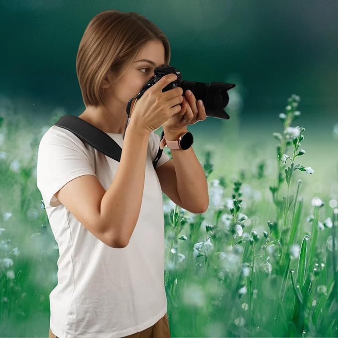 1.8”Wide Camera Strap, Fashionable PU Leather Camera Strap for Sony/Nikon/Canon/Minolta/Panasonic/SLR/DSLR Cameras