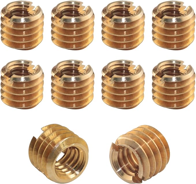 10PCS 1/4 Female to 3/8 Male Adapter Screws Brass Nut for Tripod Heads Ball Heads Monopods Light Stands DSLR SLR Cameras Camera Adapter Screws