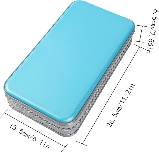 UENTIP CD Holder,96 Capacity CD Case Holder Portable CD Organizer Wallet Protective DVD Storage (96, skyblue)