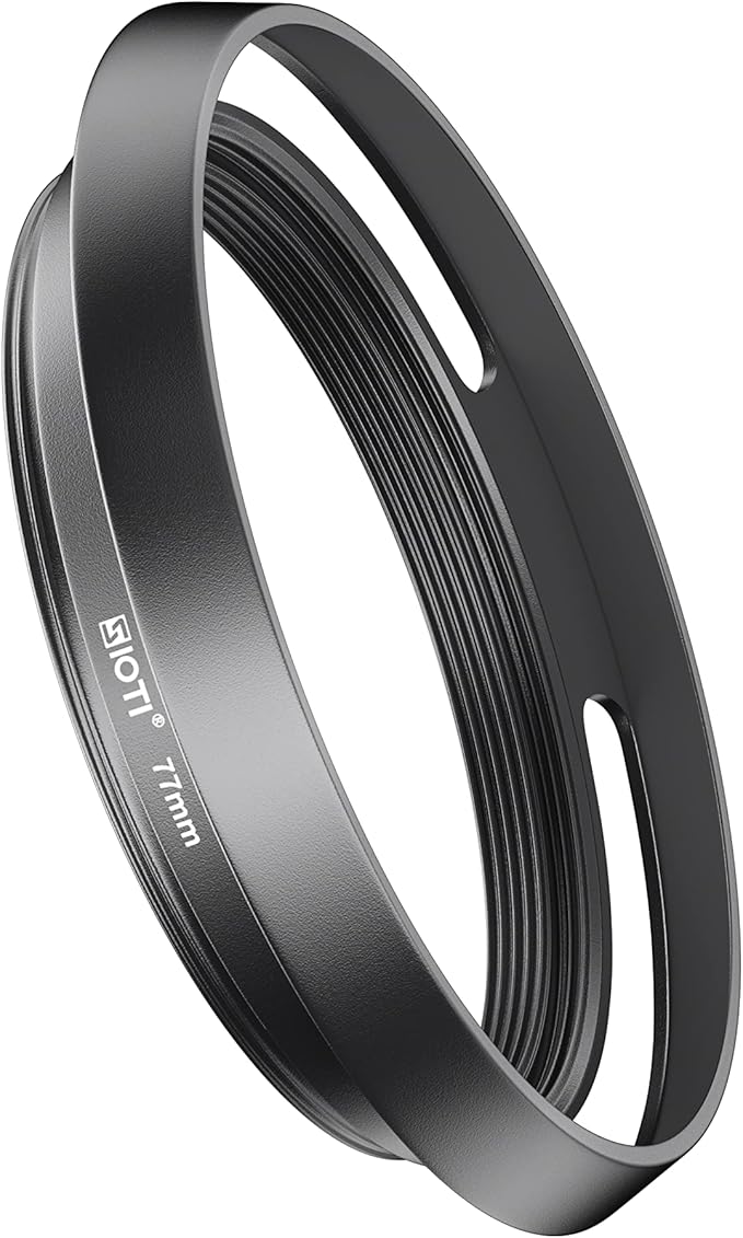 SIOTI 82mm Lens Hood, Oxidation Matte Anti Reflective Treatment, Aluminum Alloy, with 1 * 86mm Lens Cap, Compatible with Sony/Canon/Nikon/Fuji etc >40mm Camera Lens