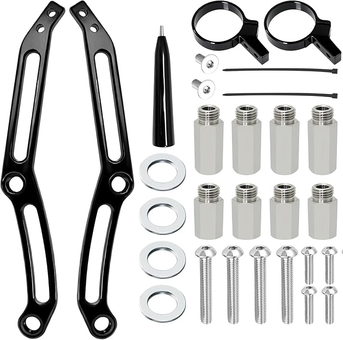 Motorcycle Remote Reservoir Shocks Bracket Mount Clamps for Harley Touring Road King Road Glide Street Glide Electra Glide Ultra Limited CVO 2014-2023