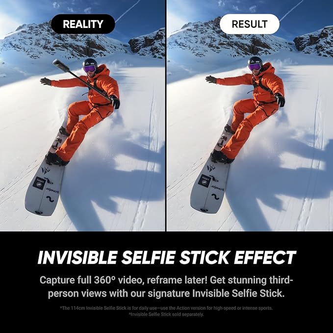 Insta360 X5 FlexiCare Bundle - Waterproof 8K 360° Action Camera, Leading Low Light, Invisible Selfie Stick Effect, Rugged & Replaceable Lens, 3-Hour Battery, Clear Audio, Stabilization