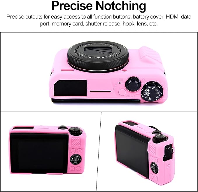 Easy Hood G7X Mark II Case G7X Camera Silicone Case, Soft Silicone Protective Cover for Canon Powershot G7X Mark II DSLR Camera (Pink)
