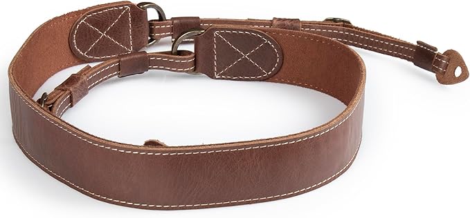 MegaGear Personalized Genuine Leather Camera Strap Custom Engraved DSLR & SLR Shoulder/Neck Strap