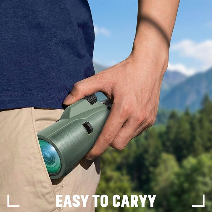 Monocular Telescope - 12x56 High Powered, Compact, Dust-Proof, Waterproof, Handheld Scope with Smartphone Adapter and Metal Tripod - Ideal for Hunting, Stargazing, Birdwatching, and Outdoor Adventures