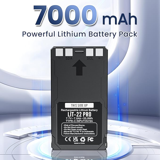 4 Pack LIT-22 7000mAh Rechargeable Battery for SPYPOINT Flex-M, Flex G36,Plus&S Trail Cameras, Includes Type-C Cable