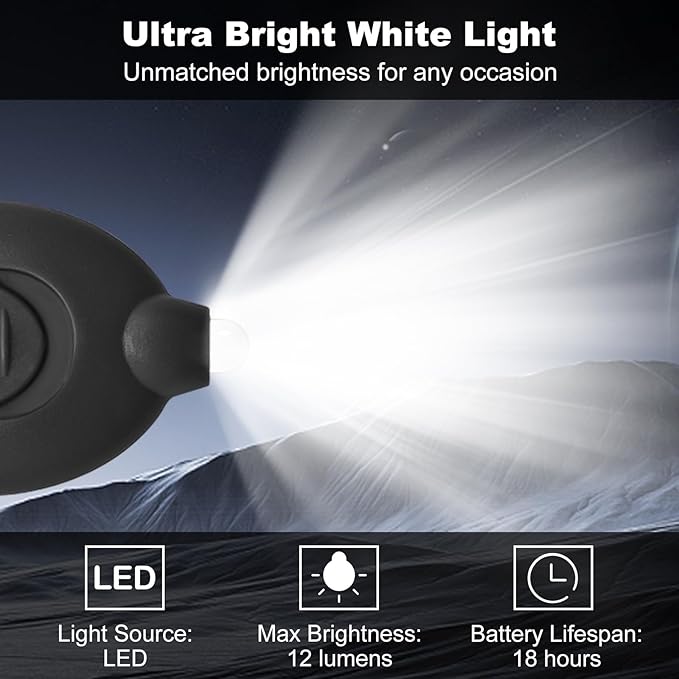 Mini Keychain Flashlight, Ultra Bright Micro Torch, Compact Key Ring Light with White Beam, Emergency Pocket Torch for Outdoor Camping Hiking (32 PCS)