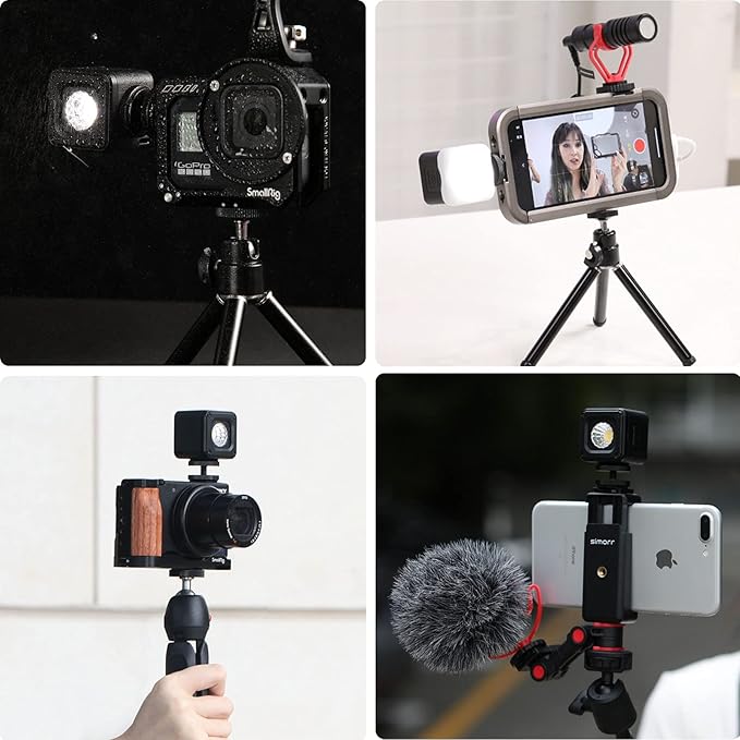 SmallRig RM01 Mini LED Video Light (3 Pack), Watreproof Portable Lighting Kit with 8 Color Filters, Dimmable Fill Photography Light 5600K CRI95 for Smartphone, Action and DSLR Camera