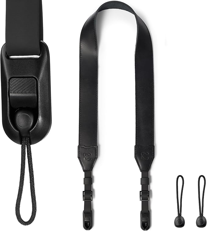 C Coiro Classic Leather Camera Strap with Quick Release, Sling Neck DSLR SLR Camera Shoulder Strap for Photographers