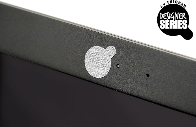 Webcam/Camera Vinyl Covers | 57 Tabbed Low-Tack Restickable Webcam Stickers | 3-Sizes | Metallic Crisscross Textured 57-Pack Tabbed