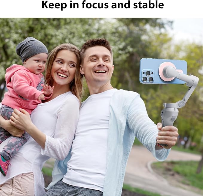 Magnetic Phone Clamp for DJI, Adapter Mount for Gimbal Stabilizer Osmo Mobile 8 7 7P SE 6 5 4, DJI OM Accessories Fit for Magsafe iPhone Android Smartphone