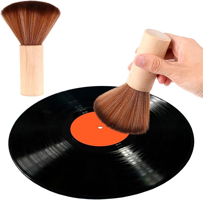 Record Cleaning Brush Vinyl Record Brush Dust Remover Brushes Anti-Static Dust Records Cleaner Brushes with Wood Handle for Vinyl Albums CD