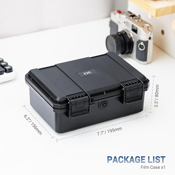 JJC Heavy Duty 35mm Film Case for 15 Rolls of 35mm Films, IP67 Waterproof and Light-Sealed 135 Film Container with Free Canister (No Film Rolls Included)