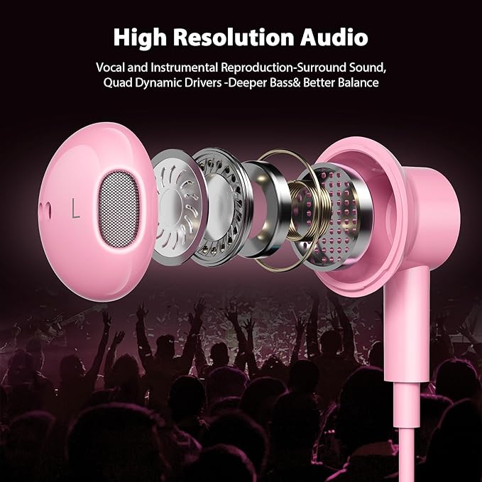 USB C Headphones with Microphone for iPhone 17 Pro Max 17e 16e 16 15 Plus,Type-C Headphones for Google Pixel 10a Wired Earbuds Magnetic Sport Earphone for iPad/OnePlus 15/Samsung S26 S25 Flip 6 Fold 7