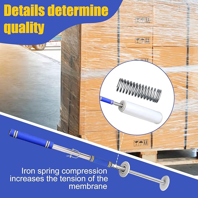 Long Handle Pallet Stretch Wrap Dispenser, Stretch Film Packing Machine, Stretch Film Dispenser Pole Holder, for Film Width 12-20 inch、Rolls 1.5" to 3" Diamater Cores Pallet Wrap (48in)