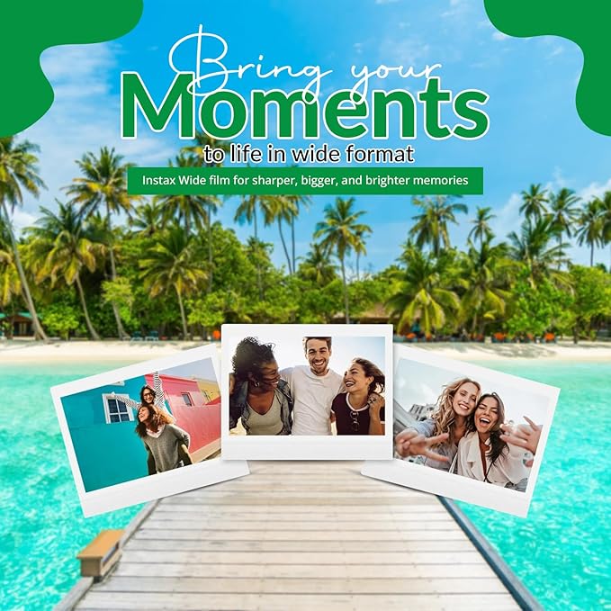 Fujifilm Instax Wide Instant Films for Fuji Instax Wide (40 Exposures) + BluebirdSales Microfiber Cleaning Cloth