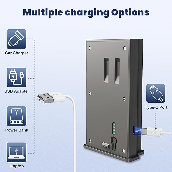 1-Pack Rechargeable Lipo Lithium Battery with LED Meter & Solar Charging, for Trail Camera Tactacam Reveal X Gen 3.0, 2.0, X Pro 3.0, Pro, X Ultra 3.0, SK, XB, X