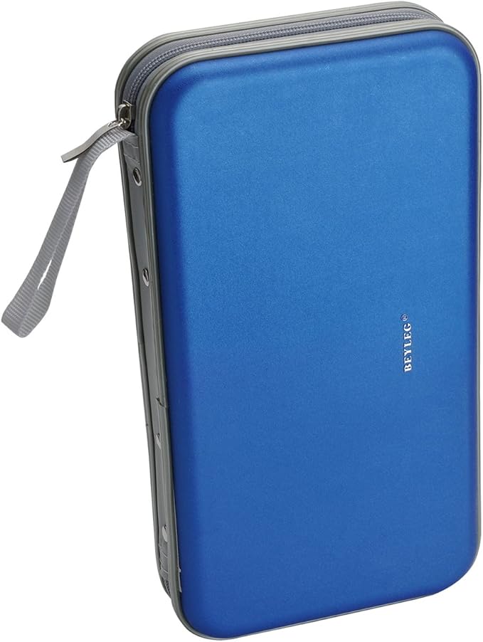 70 Capacity Heavy Duty CD DVD Blu-ray Media Case Storage Holder Organizer Wallet (Blue)
